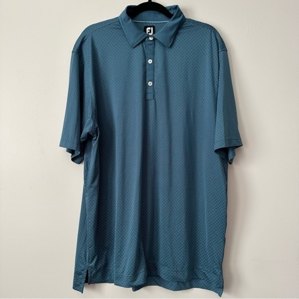 FootJoy XLarge Blue Diamond‎ Pattern Short Sleeve Golf Polo Shirt